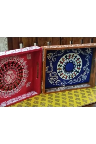 Hand Painted Wooden Tray 4 Hand Painted Wooden Tray 4